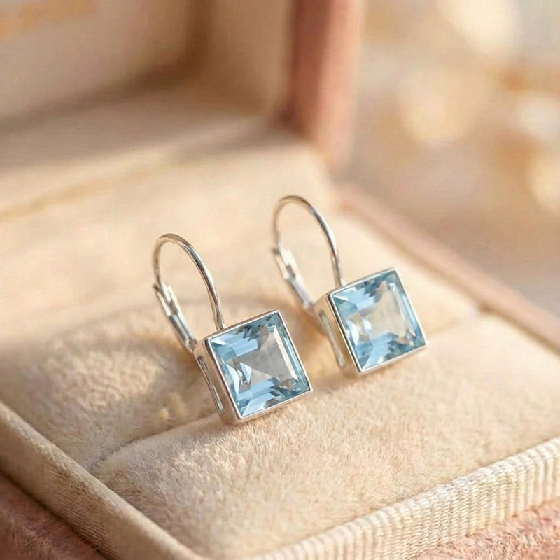 Elegant Blue Crystal Earrings