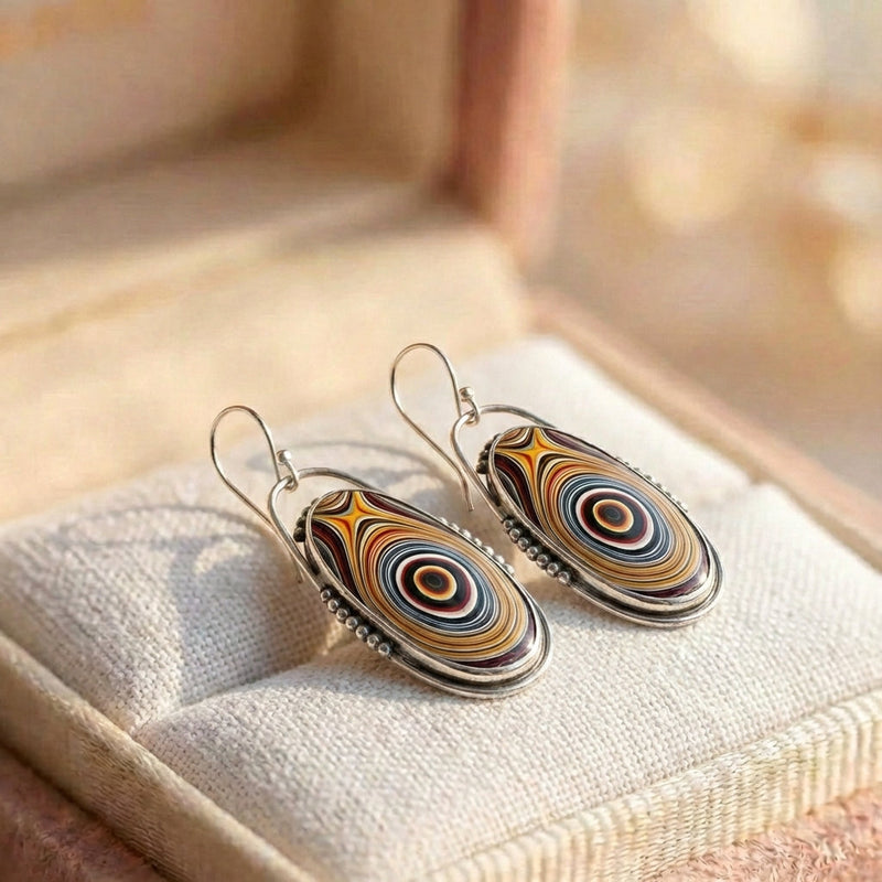 Handmade Boho Oval Earrings