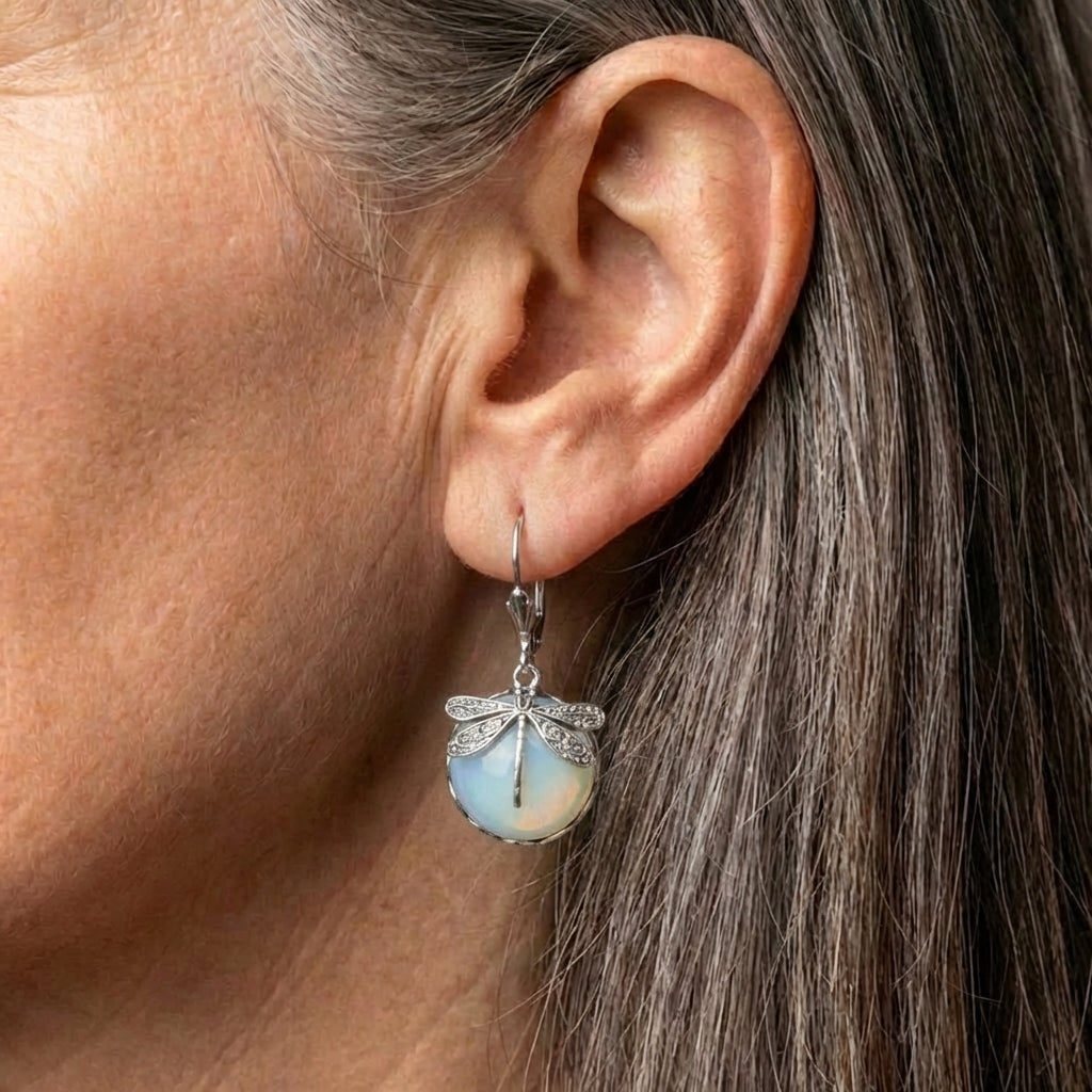 Dragonfly Opal Earrings