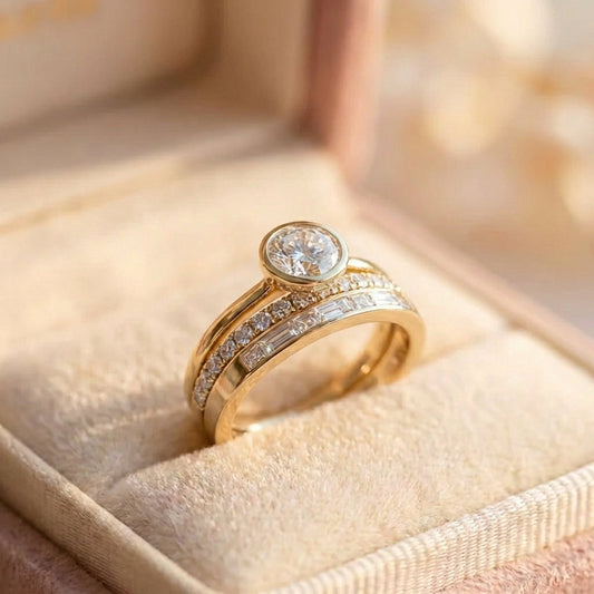 Elegant Crystal Engagement Ring