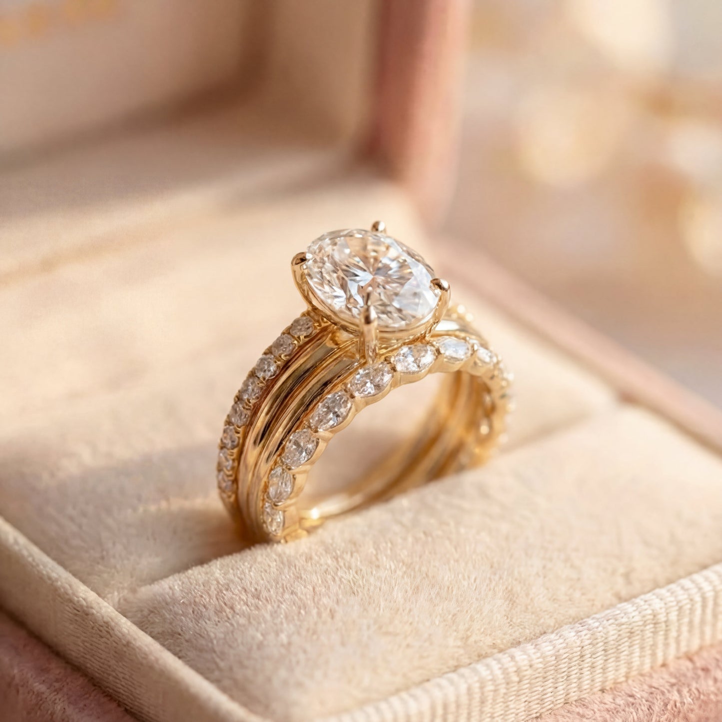 Vintage Zirconia Bright Ring Set