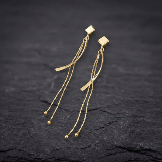 White Opal Pendant Earrings In Gold