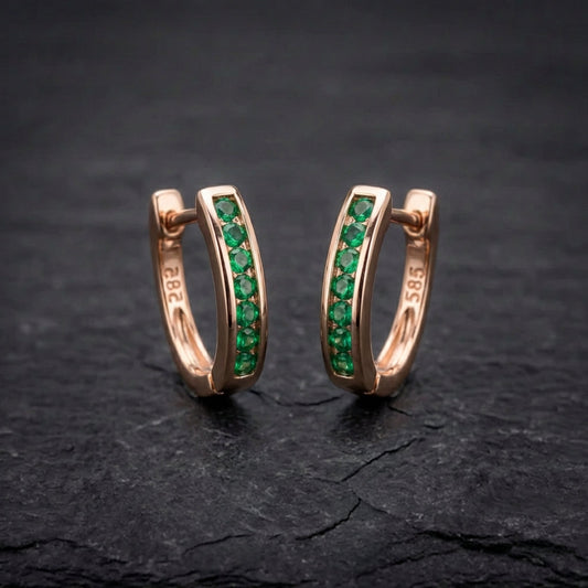 Emerald Diamond Earrings In Gold