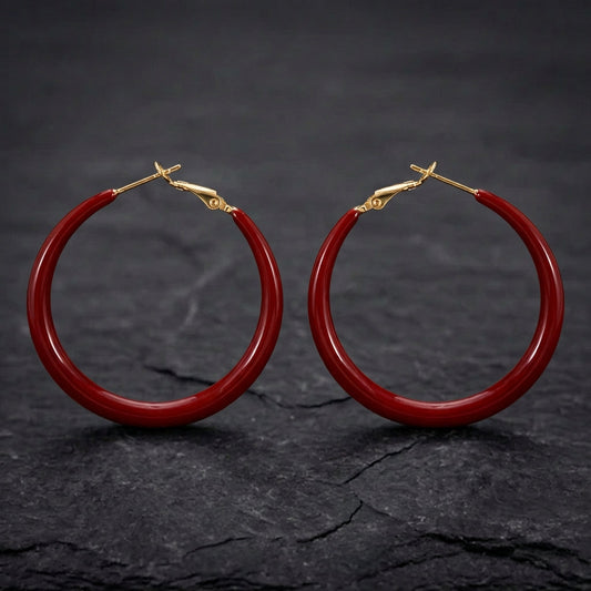 Exquisite Fashion Wild Big Red Circle Earrings