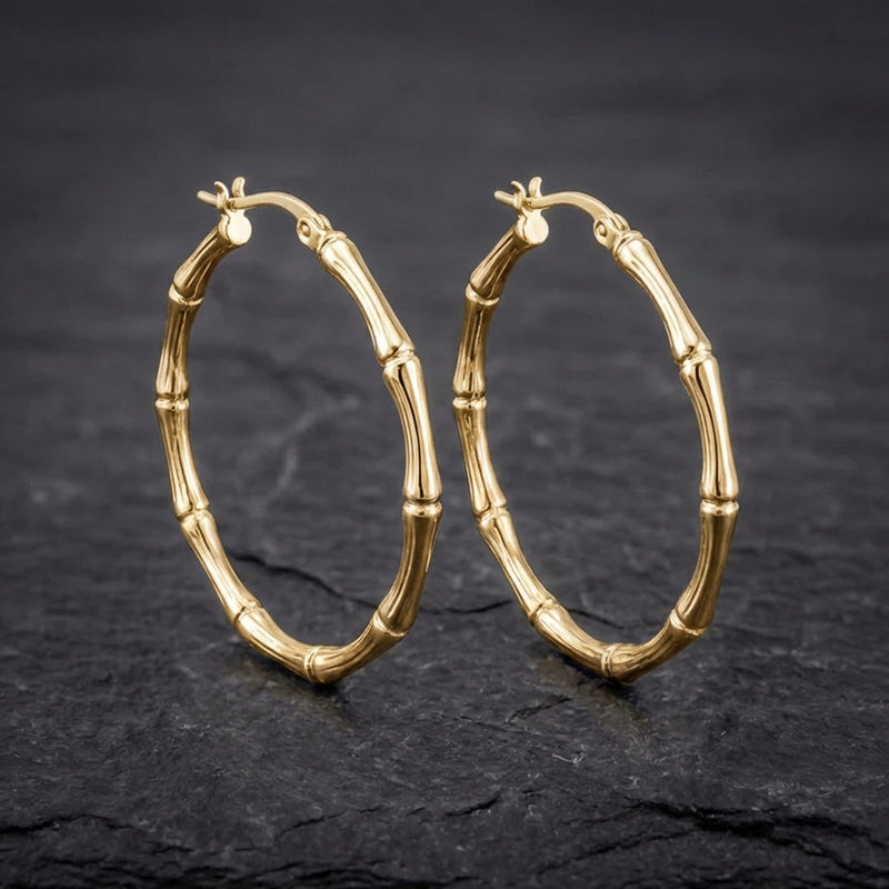 Vintage Bamboo Hoop Earrings