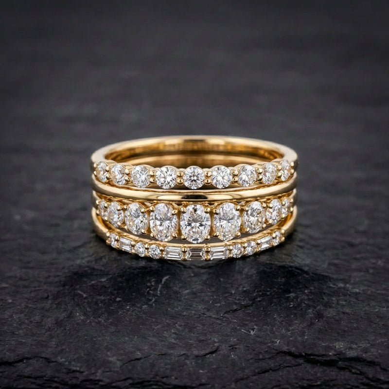 Vintage Elegant Zirconia Ring Set