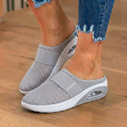 Orthopedic Mesh Air-Cushion Slip-On Mules - Breathable Rocker Sole