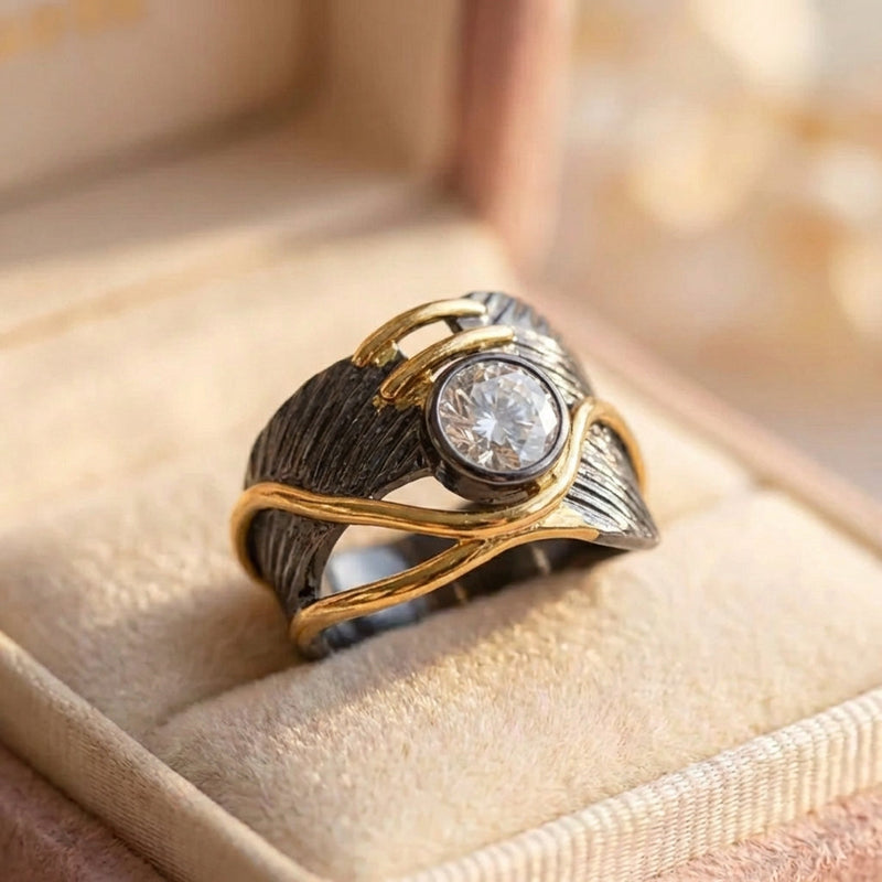 Vintage Geometric Zircon Ring
