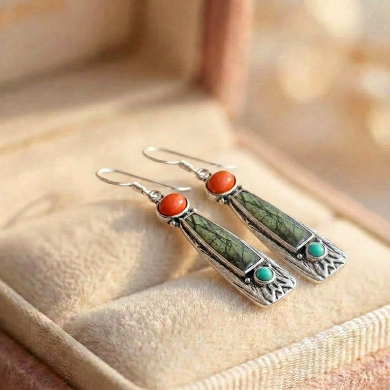 Vintage Stone Dangle Earrings
