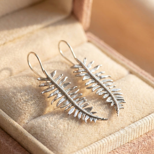 Vintage Silver Leaf Earrings