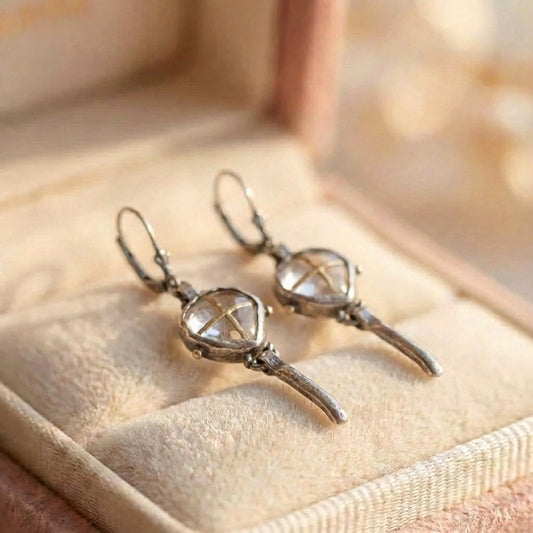 Vintage Silver Geometric Earrings