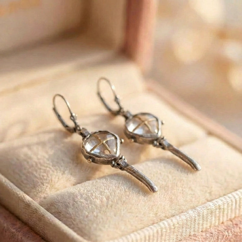 Vintage Silver Geometric Earrings