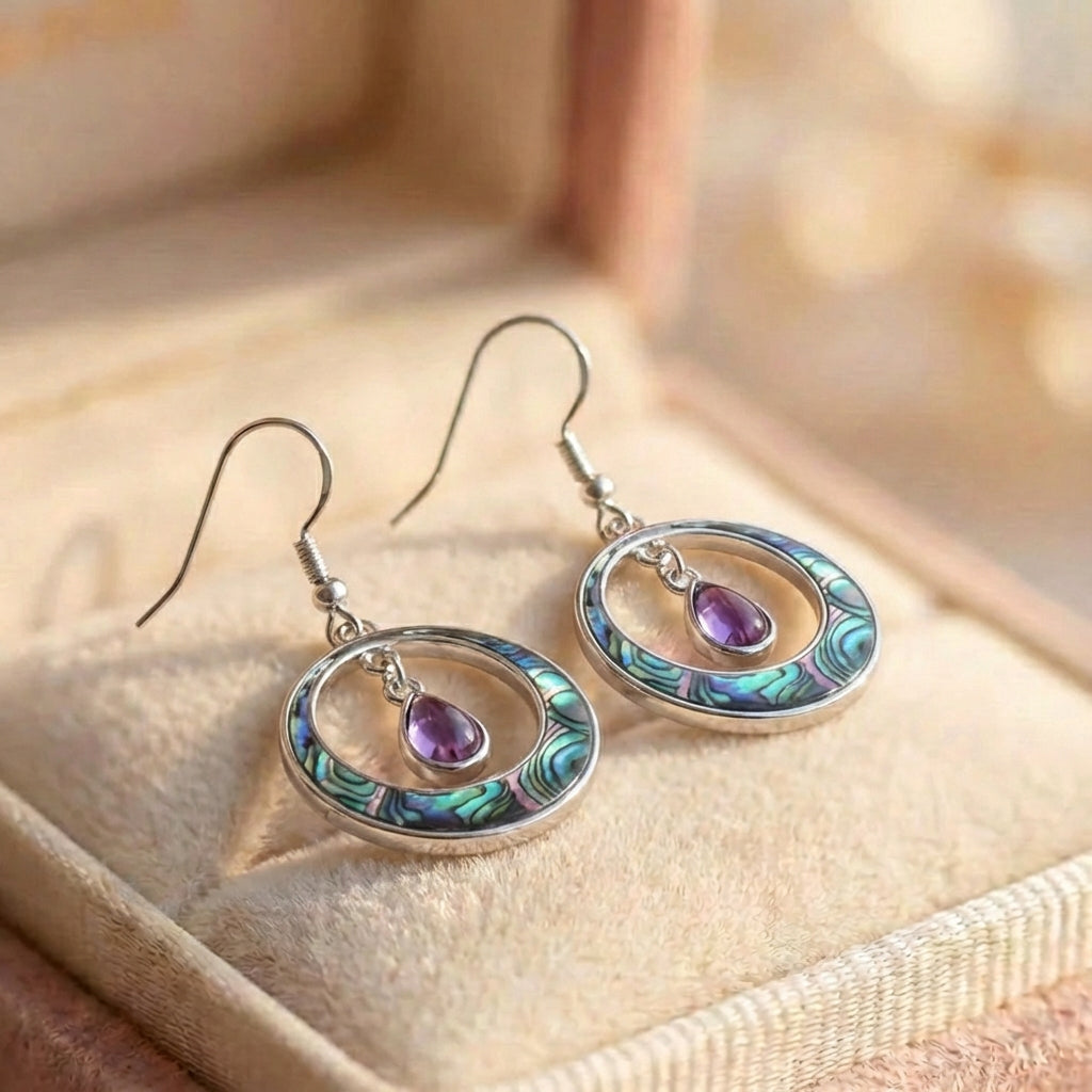 Vintage Purple Droplet Earrings