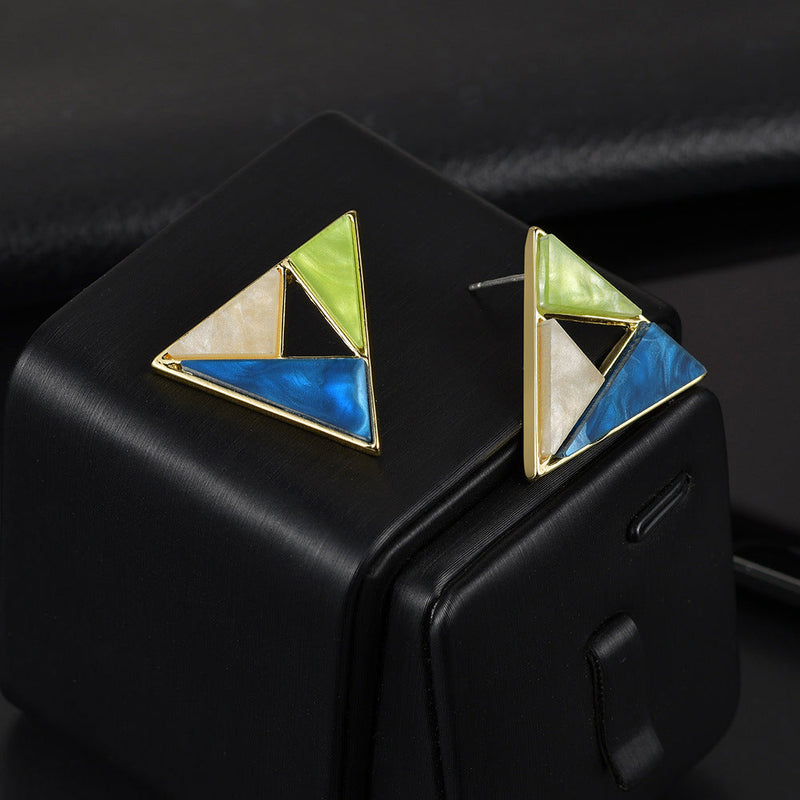 Geometric Colorblock Earrings
