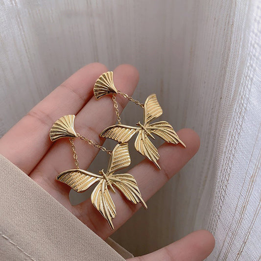 Gold Butterfly Earrings