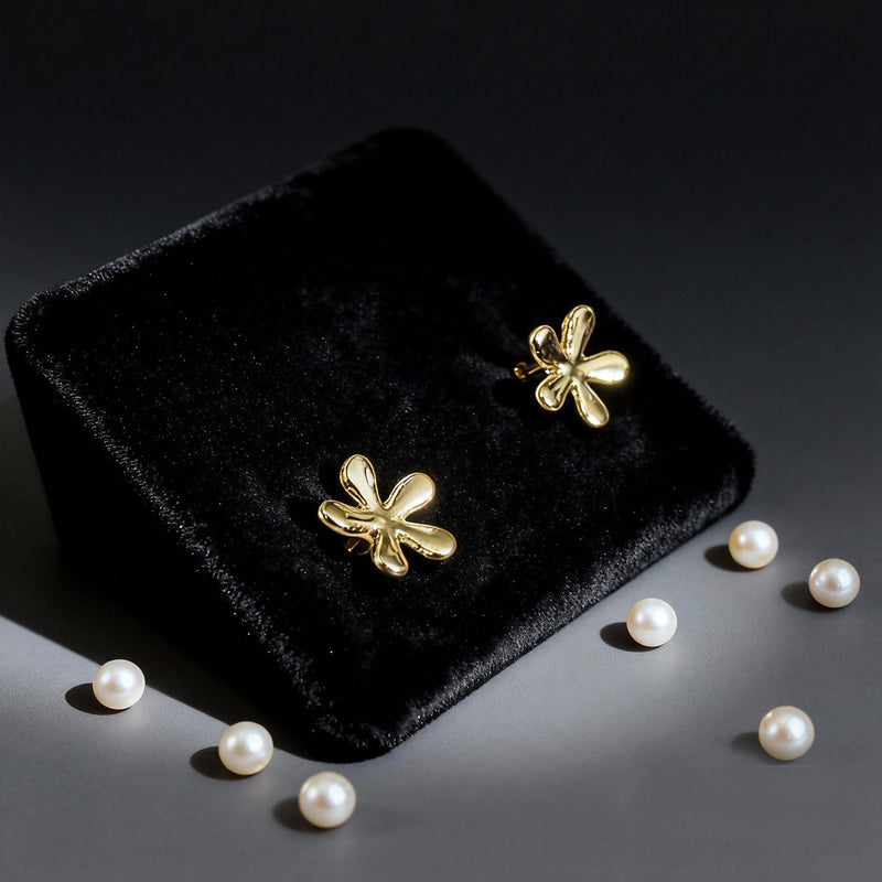 Gold Flower Earrings