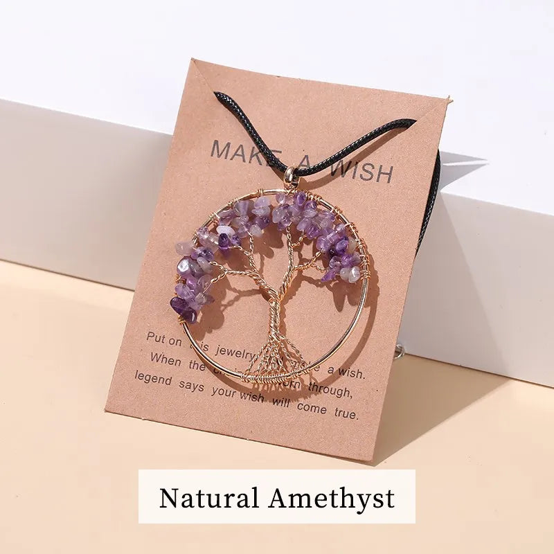 Handmade Amethyst Tree Necklace