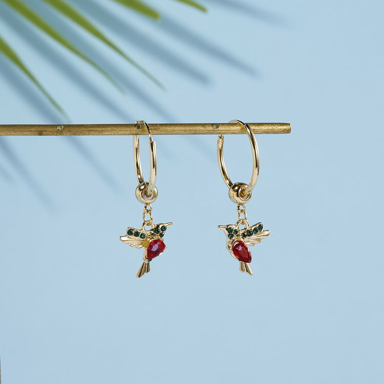 Hummingbird Charm Earrings