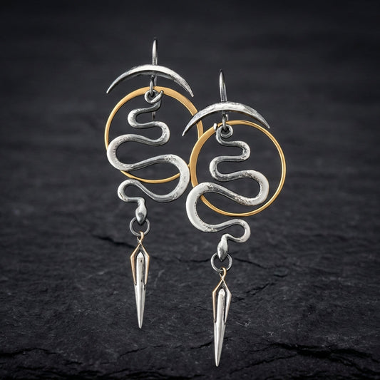 Irregular Geometric Spiral Earrings Serpentine
