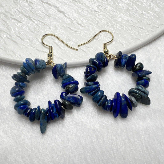 Lapis Lazuli Hoop Earrings