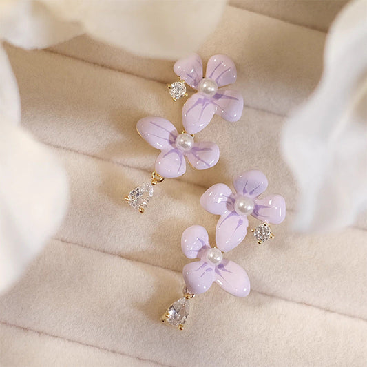 Lavender Flower Earrings