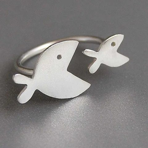 Minimalist Fish Open Ring