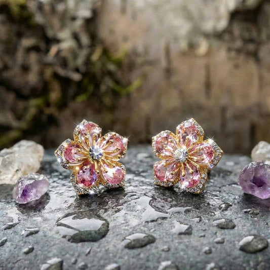 Multicoloured Zirconia Earrings In Sterling Silver