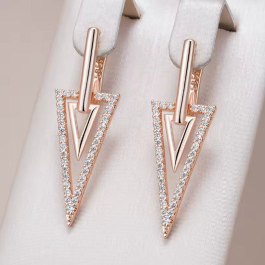 Elegant Pointed Golden Hollow Earrings