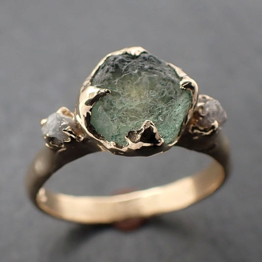 Green Glass Forged Ring