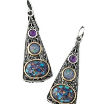 Elegant Triad Gemstone Earrings