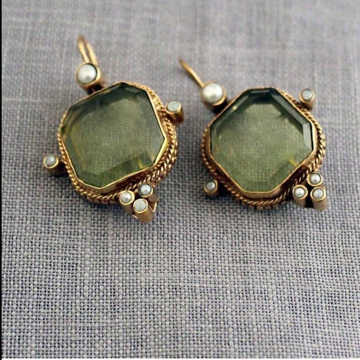 Elegant Blue Floral Gemstone Earrings