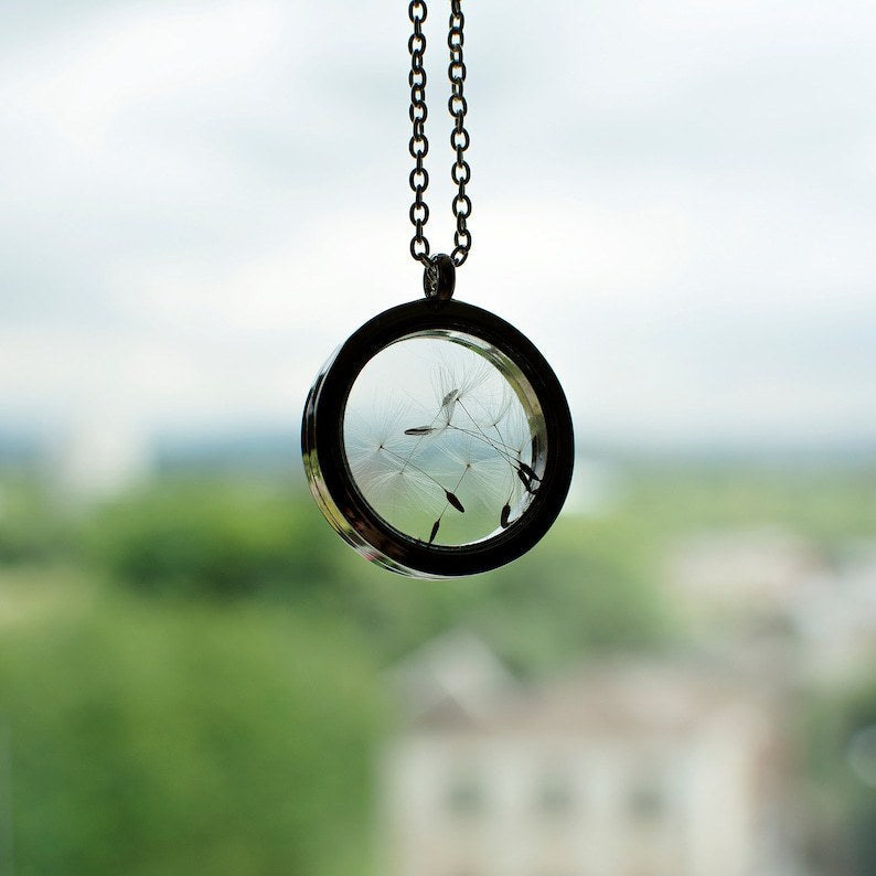 Elegant Dandelion Wish Locket Necklace
