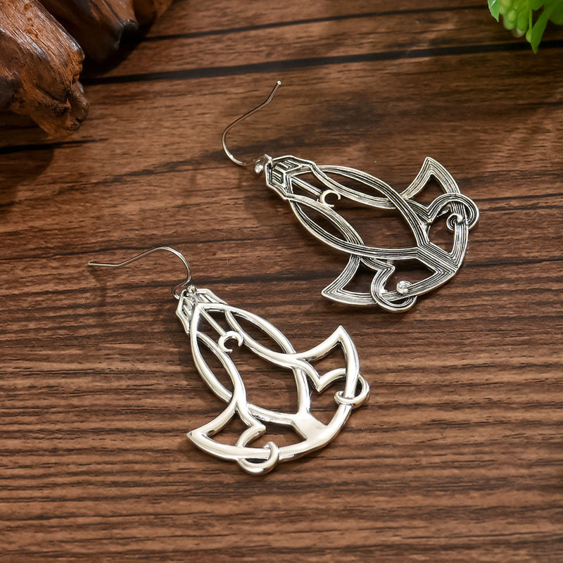 Vintage Silver Moon Blossom Earring