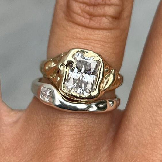 Bright Layer Gold Forged Ring