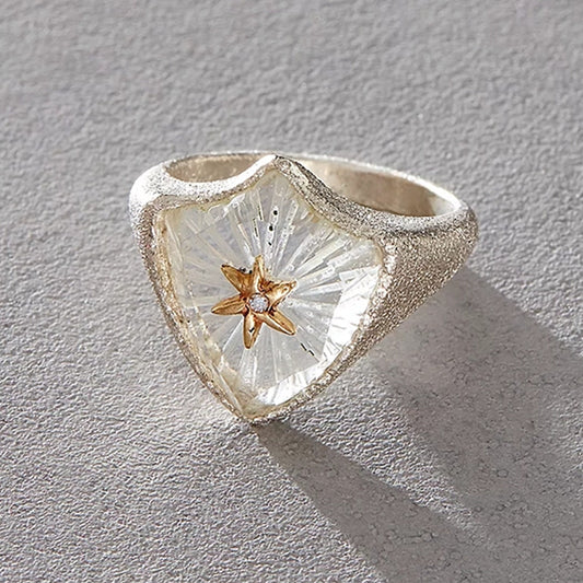 Spark Glass Star Gold Ring