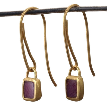 Elegant Purple Gem Drop Earrings