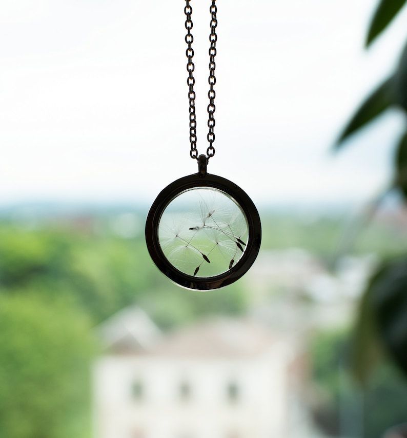 Elegant Dandelion Wish Locket Necklace