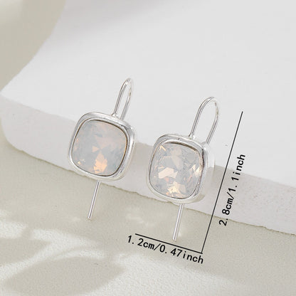 Elegant Moonstone Square Drop Earrings