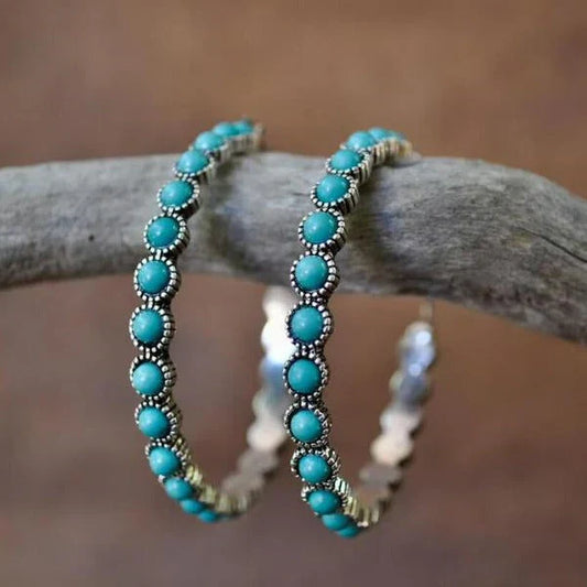 Circular Turquoise Earrings