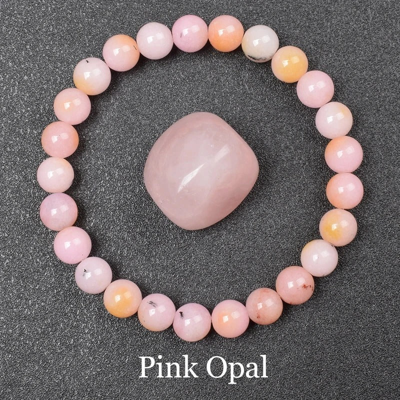 Pink Opal Beaded Bracelet