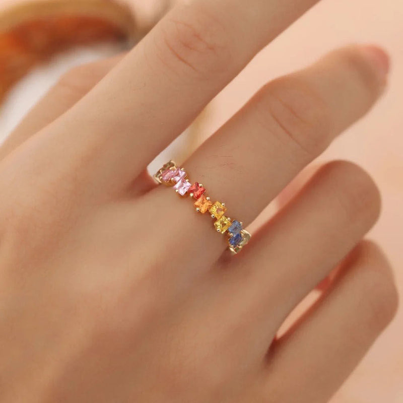 Rainbow Gemstone Ring