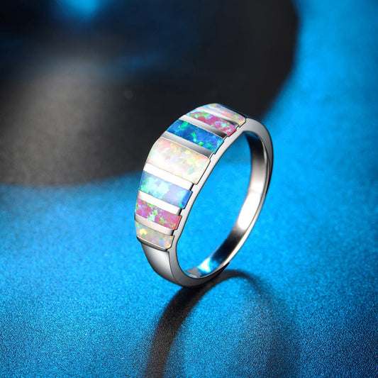 Rainbow Opal Ring