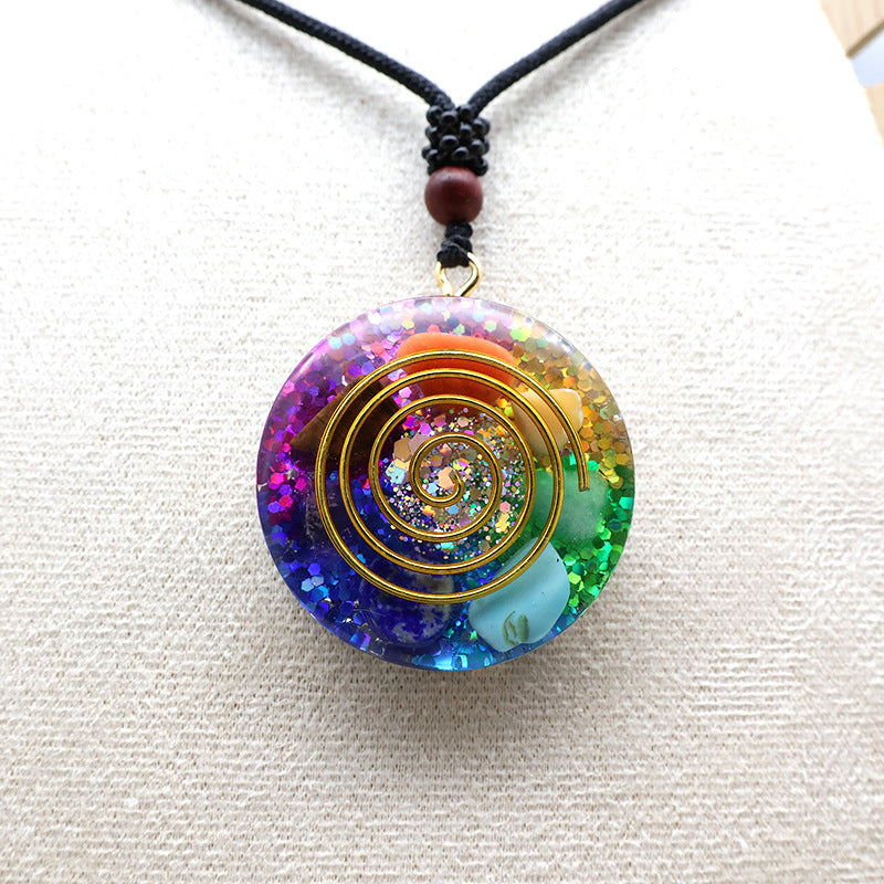 Rainbow Spiral Necklace