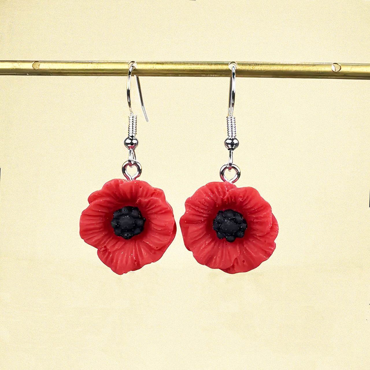 Red Poppy Earrings