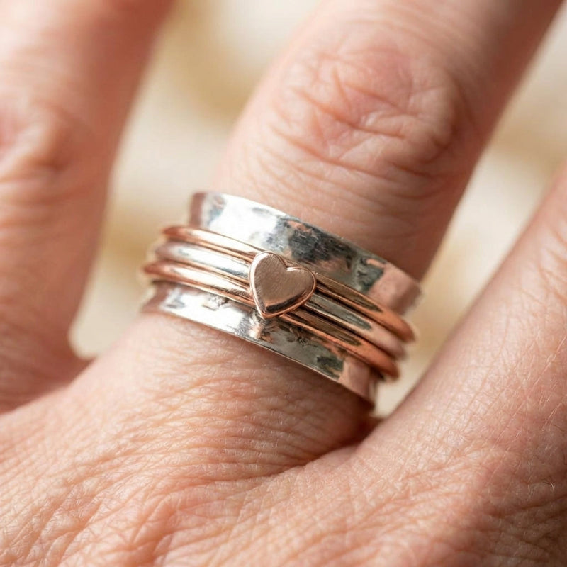 Romantic Heart Spinner Ring