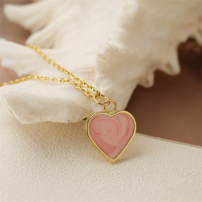 Romantic Pink Heart Necklace