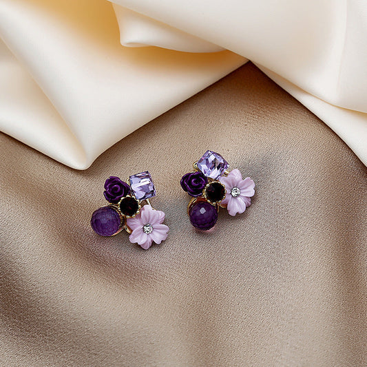 Romantic Purple Flower Earrings