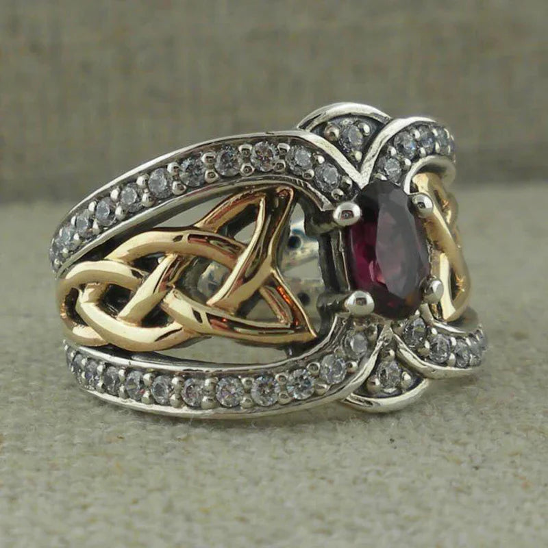Vintage Silver & Gold Zirconia Ring