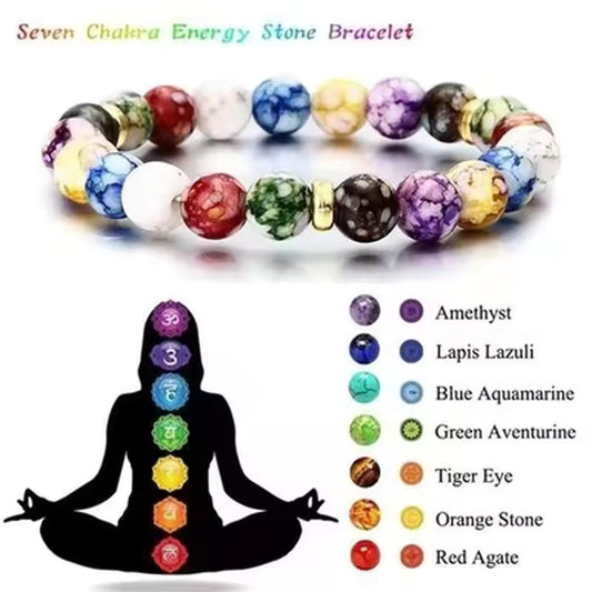 Seven Chakra Energy Stone Bracelet