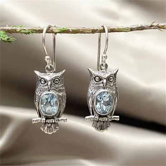 Silver Owl Earrings